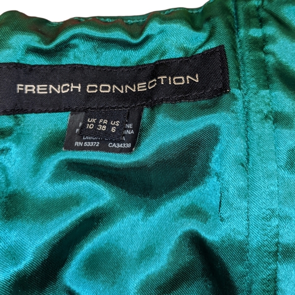French Connection Colour Block Green Purple/Blue Strapless Mini Dress US 6 - Picture 7 of 15